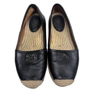 Coach Rhodelle Black Leather Espadrilles – Women’s Size EU 38 / US 8 – Pre-Owned